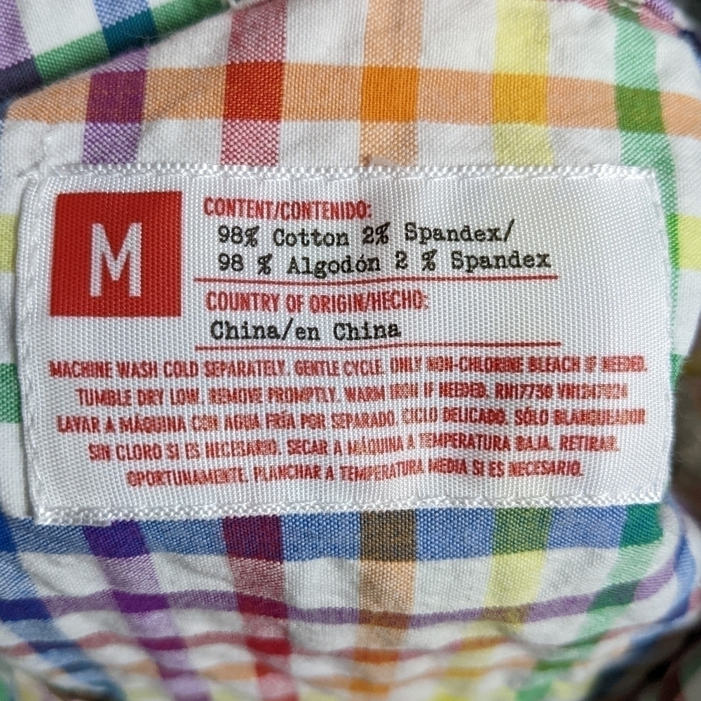 Target Pastel Rainbow Plaid Short-Sleeve Romper - Picture 6 of 9